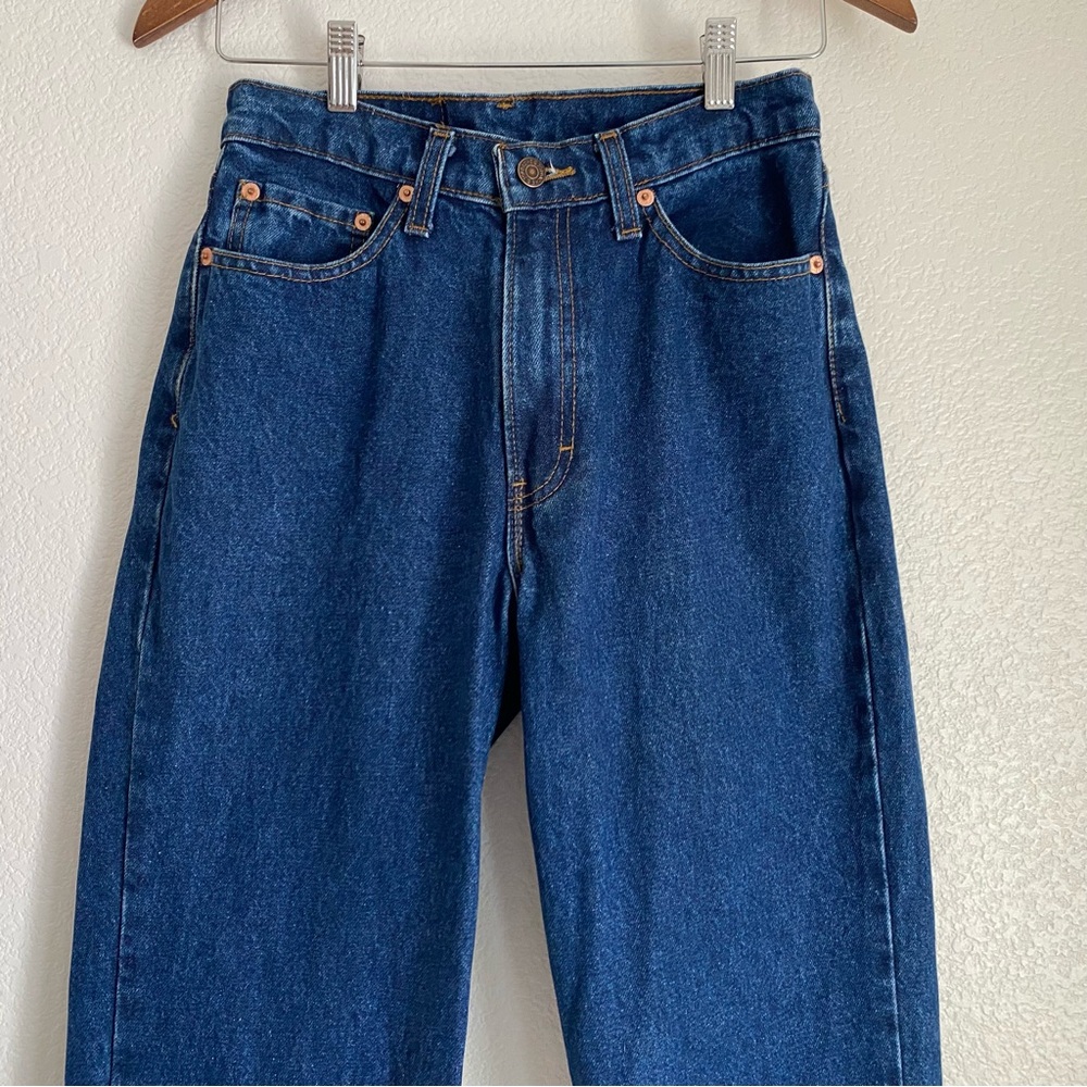 Vintage Jordache tapered leg high rise blue denim jeans, 9/10 - Picture 11 of 13